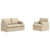 vidaXL Sofa 2 pcs Kremowy 144 x 80 x 85 cm tkanina