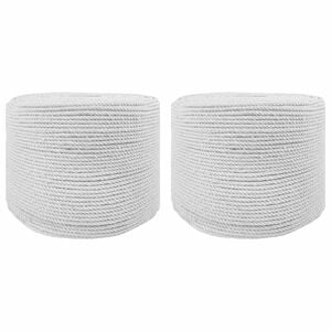 vidaXL Sznur bawełniany 2 szt. 2 mm 100 m Biały 100% bawełna