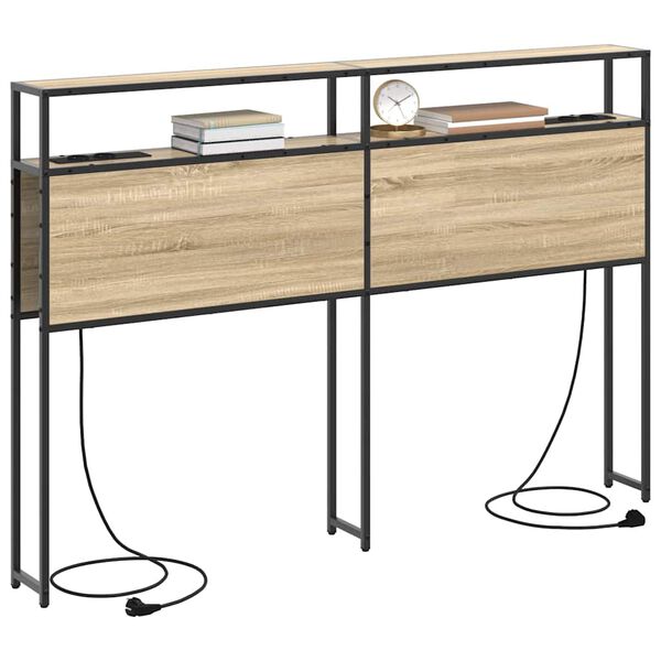 vidaXL Zagł&oacute;wek do przechowywania z p&oacute;łką dąb sonoma 150 cm