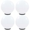 vidaXL Lampy ogrodowe LED, 4 szt., kuliste, 40 cm, PMMA