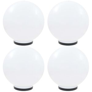 vidaXL Lampy ogrodowe LED, 4 szt., kuliste, 40 cm, PMMA