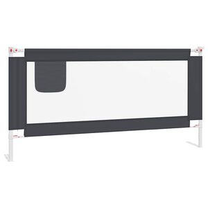 vidaXL Barierka do ł&oacute;żeczka dziecięcego, ciemnoszara, 180x25 cm