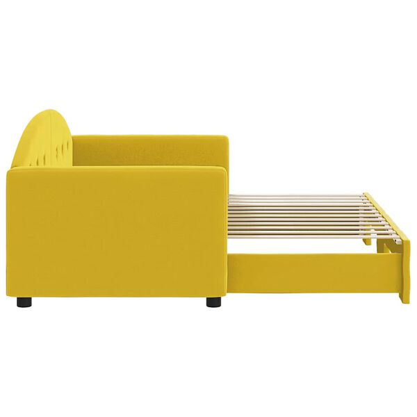vidaXL Sofa rozsuwana, ż&oacute;łta, 80x200 cm, aksamit