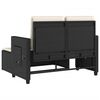 vidaXL Rozkładana ławka ogrodowa z poduszkami, czarna, polirattan