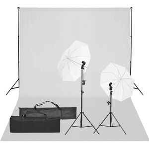 vidaXL Fotograficzny zestaw studyjny z lampami i tłem