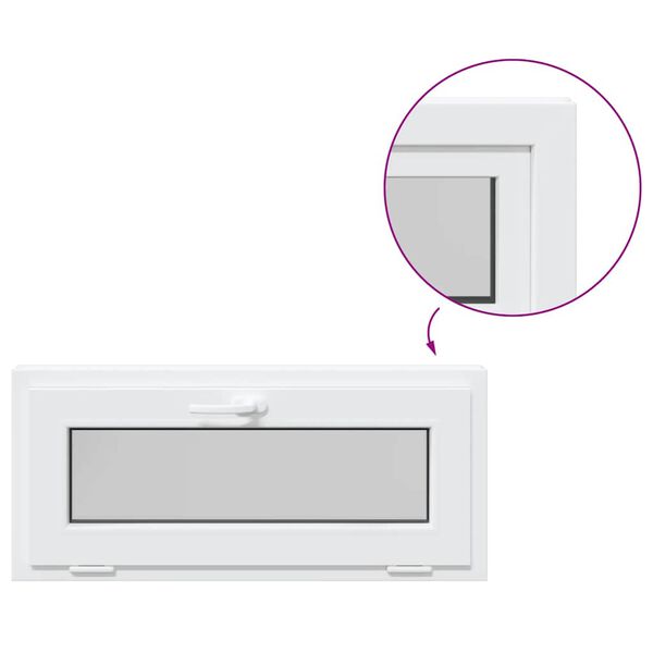 vidaXL Okno piwniczne RISOR 90x40 cm uchylne 3 szyby białe