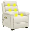 vidaXL Podnoszony fotel masujący, kremowy, aksamitny