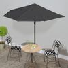 vidaXL Półparasol balkonowy na słupku z aluminium, 300x155cm, antracyt