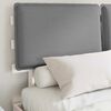 vidaXL Ramka ł&oacute;żka z tapicerowanym wezgłowiem Jasnoszary 135 x 190 cm