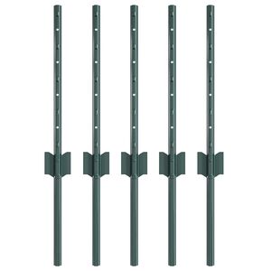 vidaXL Słupek ogrodzeniowy. 5 pcs Zielony 80 cm Stal