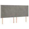 vidaXL Zagł&oacute;wek do ł&oacute;żka z LED, jasnoszary, 203x16x118/128 cm, aksamit