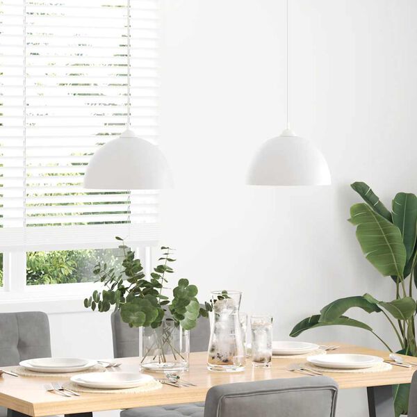 vidaXL Lampy wiszące 2 szt. Regulowana wysokość E27 Biały &Oslash;30 cm Metal