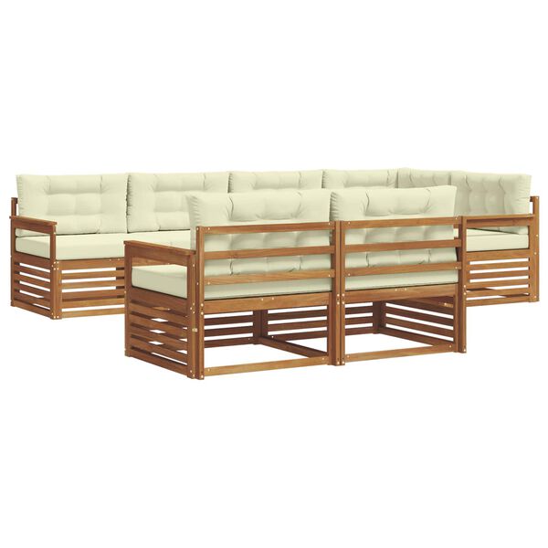 vidaXL Zestaw sof na zewnątrz z poduszką 7 pcs Naturalny i Kremowy