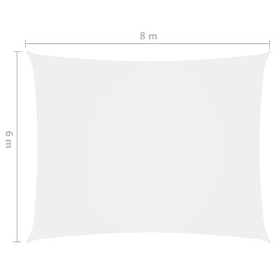 vidaXL Prostokątny żagiel ogrodowy, tkanina Oxford, 6x8 m, biały