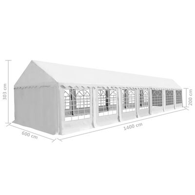 vidaXL Pokrycie namiotu ogrodowego, 6 x 14 m, biały