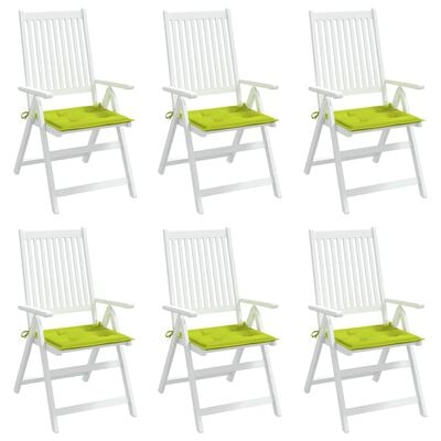 vidaXL Poduszki na krzesła ogrodowe, 6 szt., jasnozielone, 50x50x3 cm