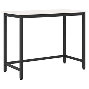 vidaXL st&oacute;ł Biały 100 x 50 x 77 cm Drewno inżynieryjne i stal