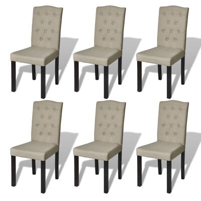 vidaXL Krzesła stołowe, 6 szt., camel, tkanina