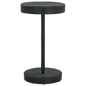 vidaXL Stolik ogrodowy, czarny, 60,5 x 106 cm, polirattan