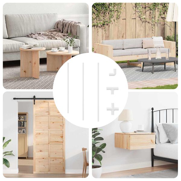 vidaXL Rura PVC 29 pcs Biały Mterialpp i PE