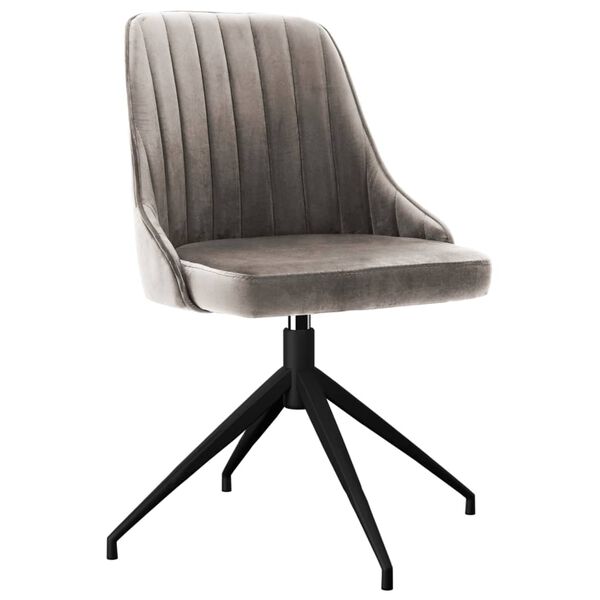 vidaXL Krzesła stołowe, 4 szt., jasnoszare, obite aksamitem