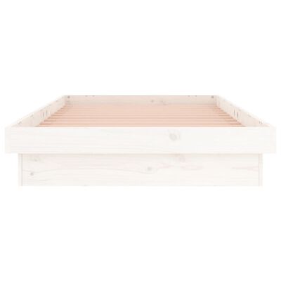 vidaXL Rama łóżka z LED, biała, 75x190 cm, pojedyncza, lite drewno