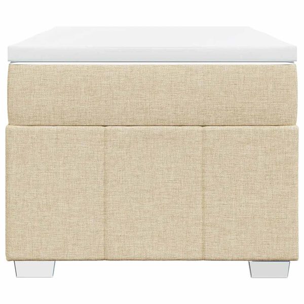 vidaXL Ł&oacute;żko kontynentalne z materacem, kremowe, tkanina, 100x200 cm