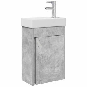 vidaXL Jednostka toaletowa z kranem Betonowy szary 40,5 x 22,5 x 62 cm