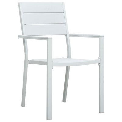 vidaXL Krzesła ogrodowe, 4 szt., białe, HDPE o wyglądzie drewna