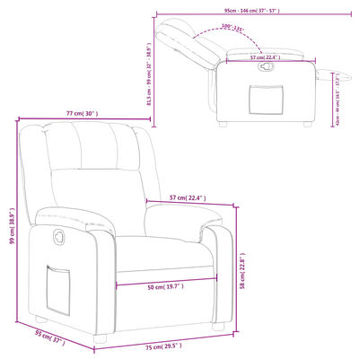 vidaXL Fotel rozkładany, kremowy, sztuczna skóra