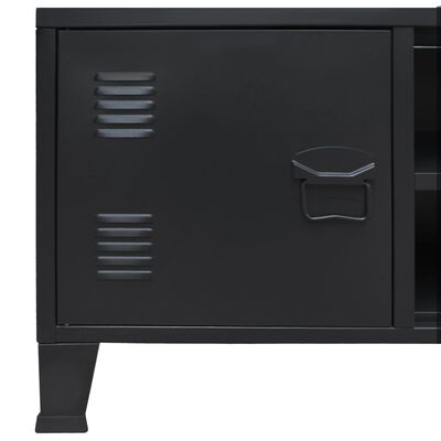 vidaXL Metalowa szafka TV w industrialnym stylu, 120x35x48 cm, czarna