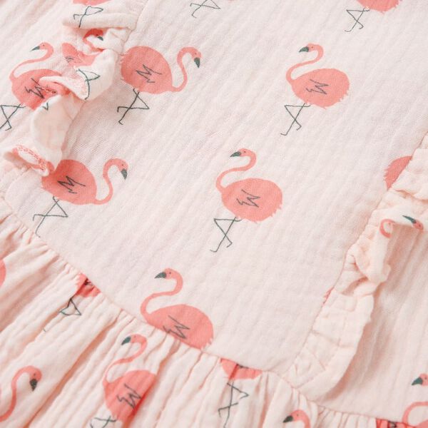 Sukienka dziecięca z falbankami, jasnoróżowa, 140