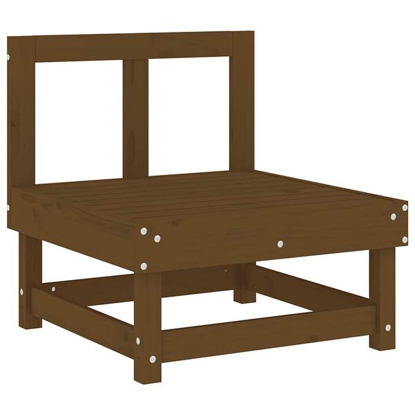 vidaXL Siedzisko środkowe z poduszkami, miodowe, lite drewno sosnowe