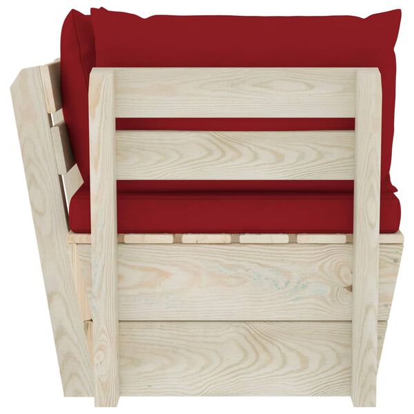 vidaXL Ogrodowa sofa narożna z palet z poduszkami, impregnowany świerk