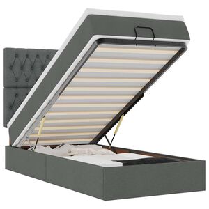 vidaXL Ł&oacute;żko Ottoman z materacem i LED, ciemnoszary, 80x200cm, tkanina