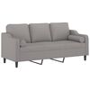 vidaXL 3-osobowa sofa wypoczynkowa z poduszkami, jasnoszara, 180 cm