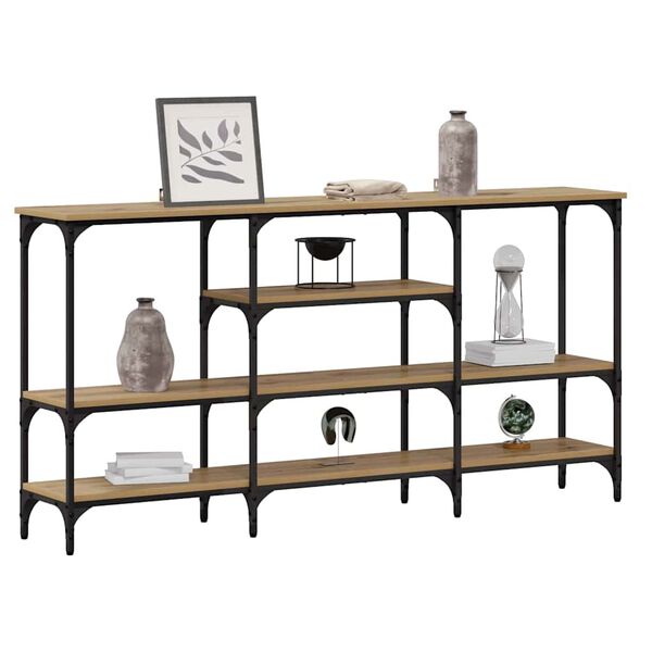 vidaXL Konsola dąb artisan 160 x 29 x 80 cm Materiał drewnopochodny