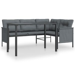 vidaXL 2-częściowy zestaw mebli ogrodowych, antracytowy, stal