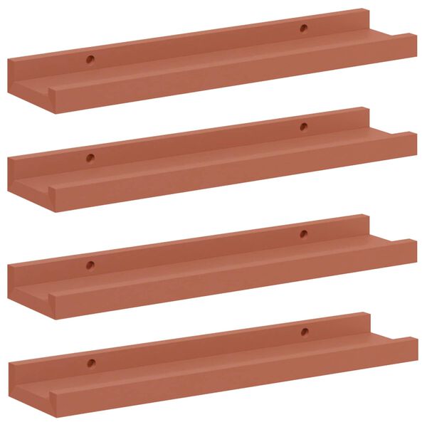 vidaXL P&oacute;łka ścienna z p&oacute;łką 4 pcs Czerwony 40 x 9 x 3 cm