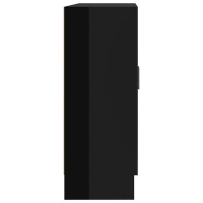 vidaXL Szafka na książki, czarna, wysoki połysk, 82,5 x 30,5 x 80 cm