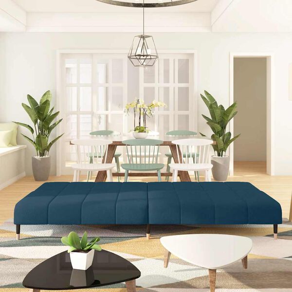 vidaXL 2-osobowa kanapa, niebieska, tapicerowana aksamitem