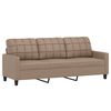 vidaXL 3-osobowa sofa z podn&oacute;żkiem, cappuccino, 180 cm, sztuczna sk&oacute;ra