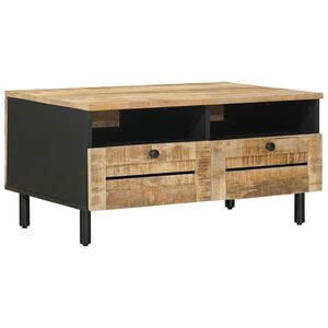 vidaXL Stolik kawowy Brązowy i czarny 80 x 54 x 40 cm Drewno z mango