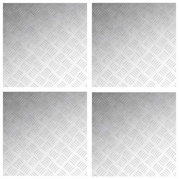 vidaXL Stopień Kwadrat 4 pcs Srebrny 50 x 50 cm Aluminium