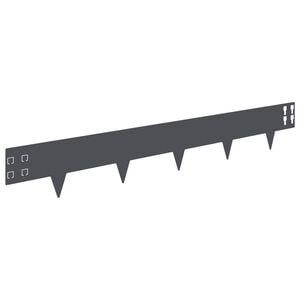 vidaXL Krawężnik do trawnika 10 pcs 100 x 15 cm Stal antracytowy
