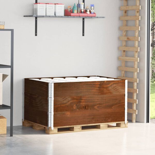 vidaXL Nadstawki paletowe, 3 szt., brązowe, 120x80 cm, drewno sosnowe