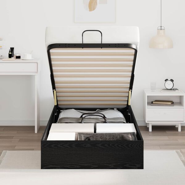 vidaXL Ł&oacute;żko otomanowe Czarny Dąb 193 x 90 x 25 cm Drewno inżynieryjne