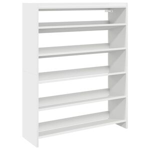 vidaXL Stojak na buty, biała, 80x25x100 cm, materiał drewnopochodny