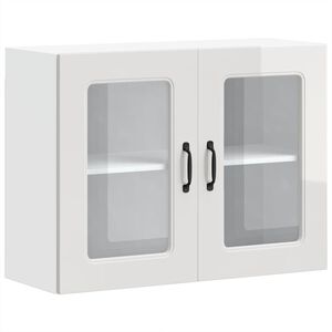 vidaXL Szafka ścienna kuchenna ze szklanymi drzwiami, Kalmar, biała
