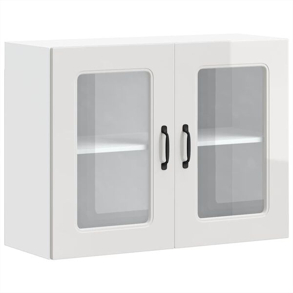 vidaXL Szafka ścienna kuchenna ze szklanymi drzwiami, Kalmar, biała